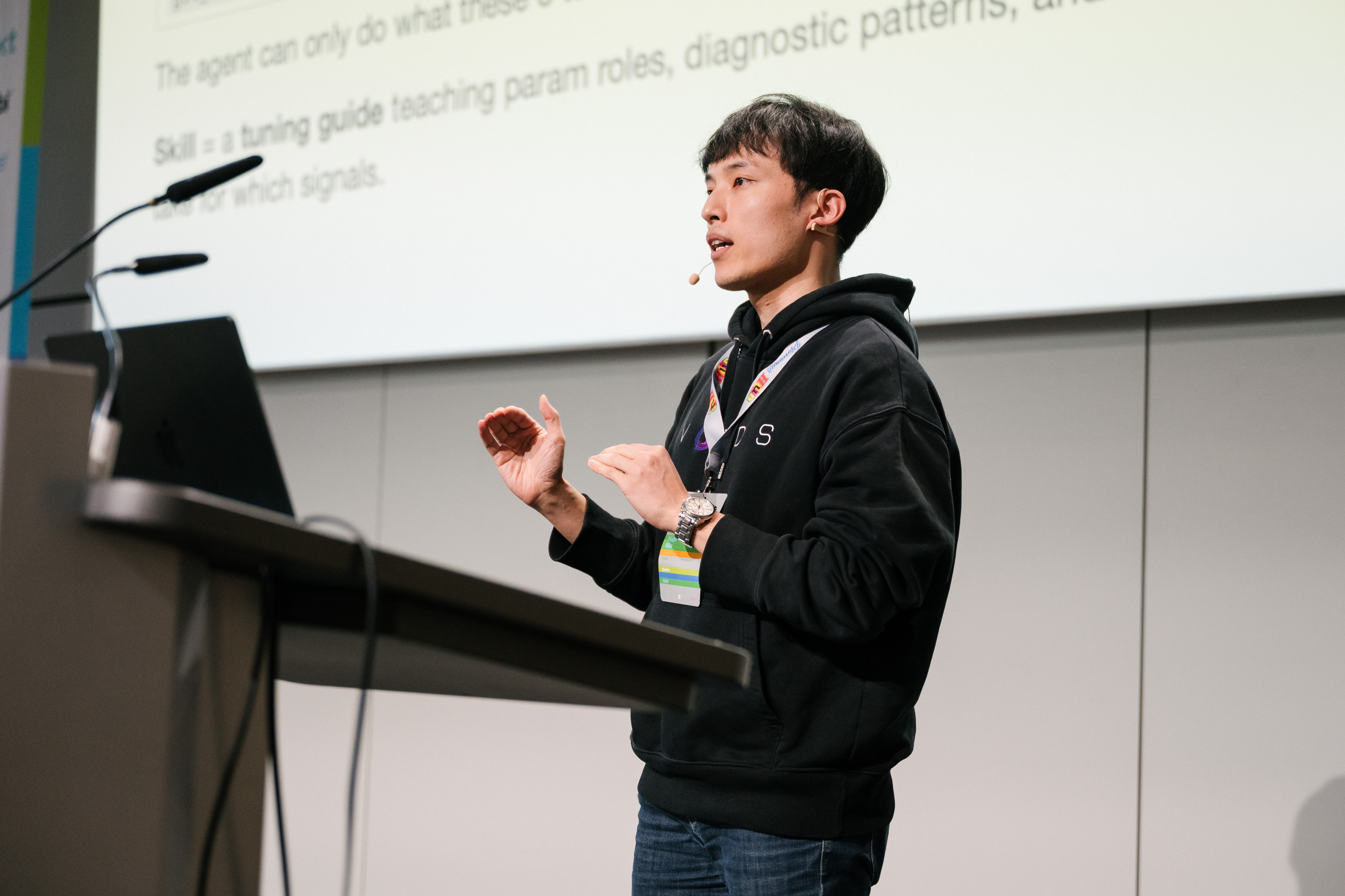 Sharing lessons on stage